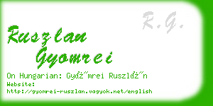 ruszlan gyomrei business card